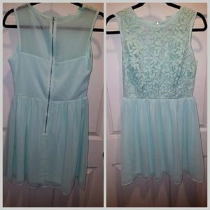 Mint Chiffon Embroidered Summer Dress